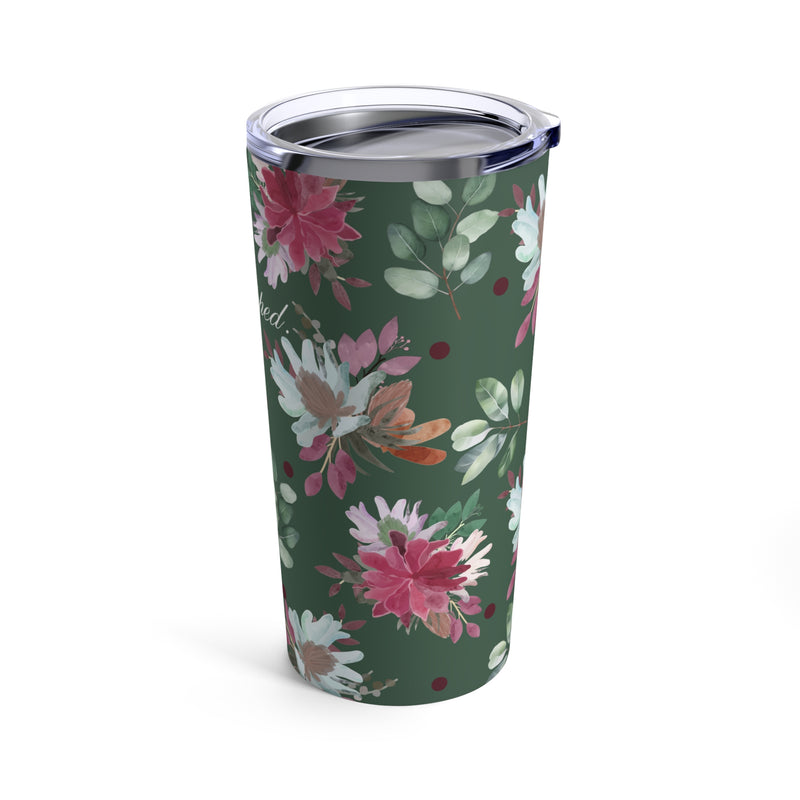 Equipped Stainless Steel 20oz Tumbler – Green Watercolor Florals