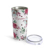 Equipped Stainless Steel 20oz Tumbler – White Watercolor Florals