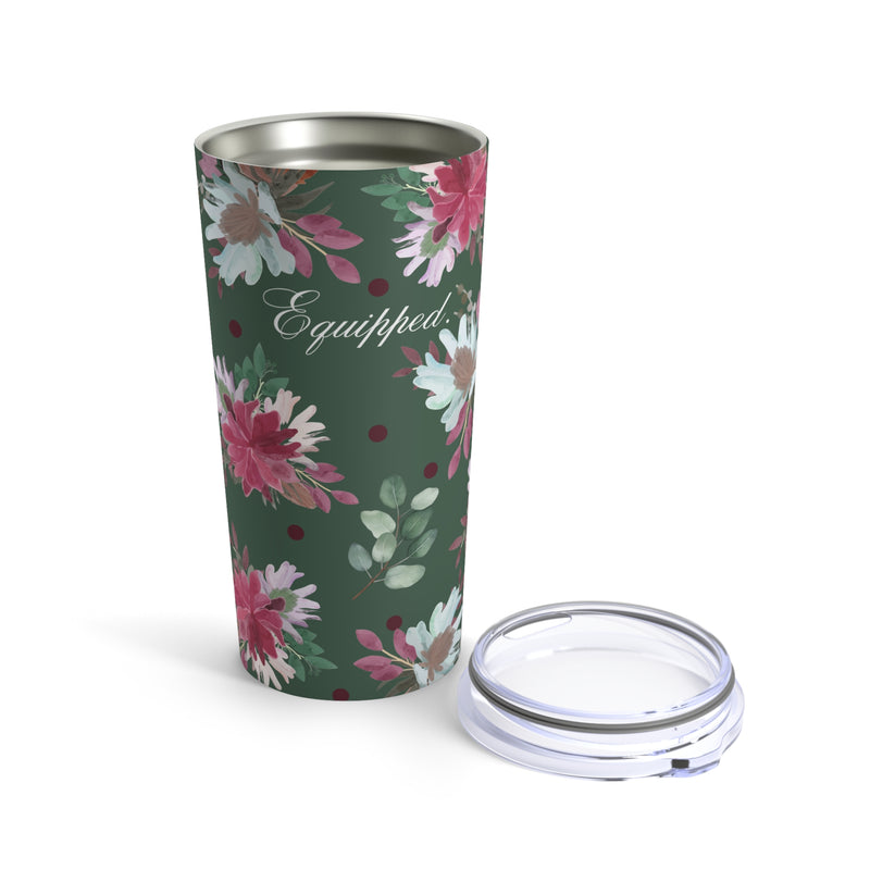 Equipped Stainless Steel 20oz Tumbler – Green Watercolor Florals