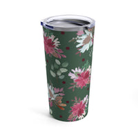 Equipped Stainless Steel 20oz Tumbler – Green Watercolor Florals