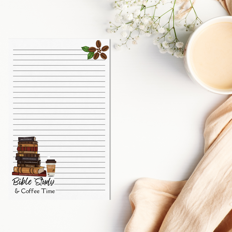 Bible Study and Coffee Time Notepad 5.5"x8.5"