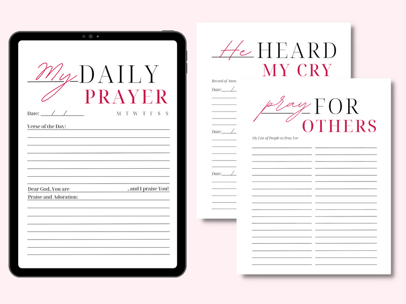 2024 Digital Prayer Journal | Printable Prayer Journal | 2024 Hyperlinked Digital Prayer Journal for GoodNotes & Notability