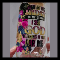 I See God Working It Out For Me Can Shaped Glass Cup