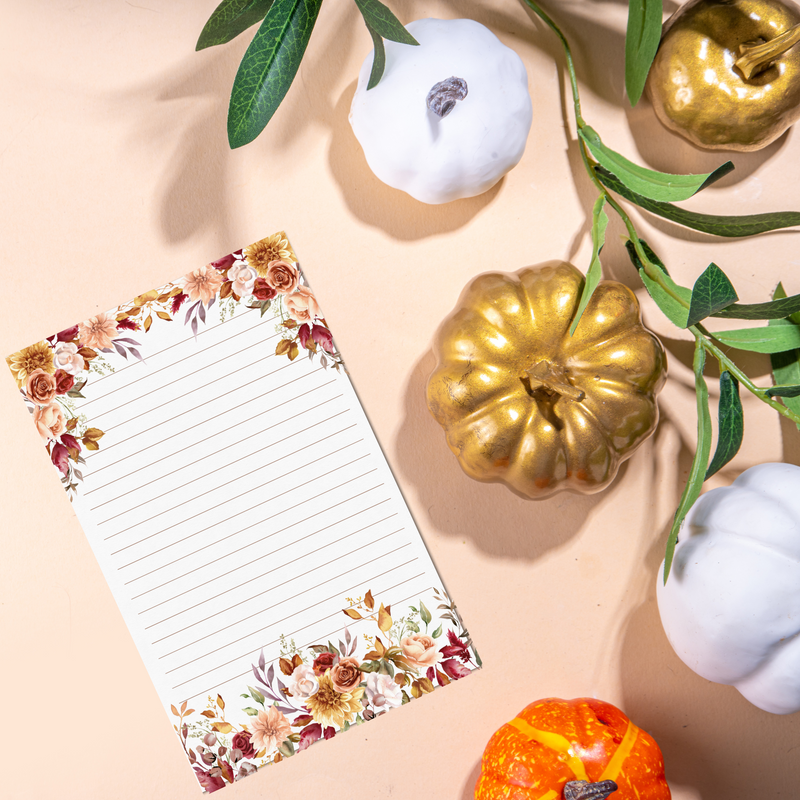 Fall Florals Notepad 5.5"x8.5"