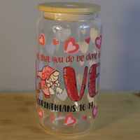 Let Everything Be Done in Love Gnome Lady Libbey Glass Cup