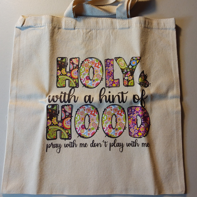 Holy With A Hint of Hood Canvas Tote