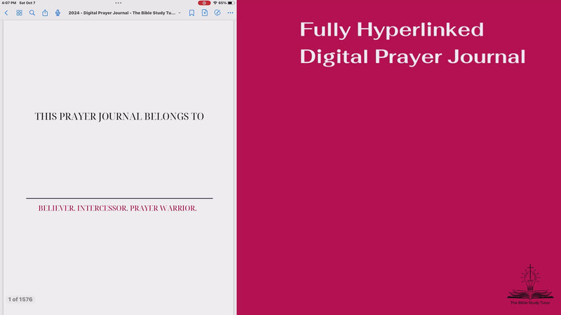 2024 Digital Prayer Journal | Printable Prayer Journal | 2024 Hyperlinked Digital Prayer Journal for GoodNotes & Notability