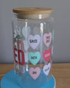 I'm So Loved- Libbey Glass Cup with Conversation Hearts